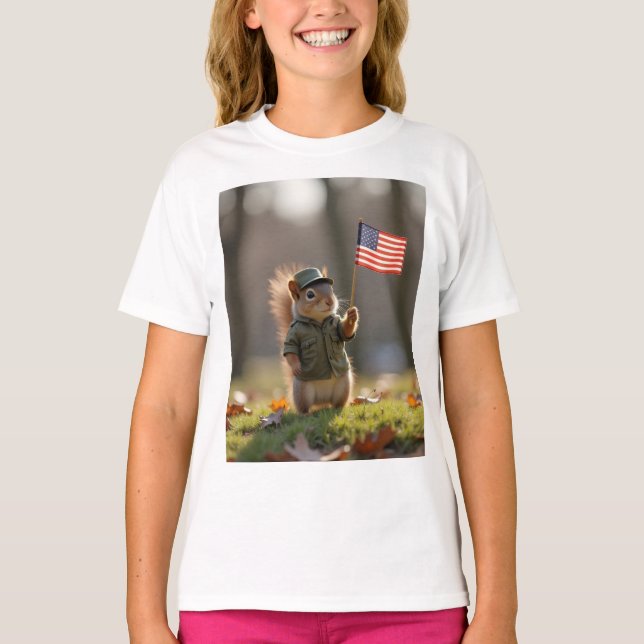Patriotic Squirrel T-Shirt (Front)