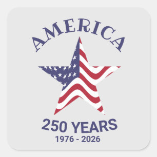 Patriotic Star 250 Year American Flag Sticker