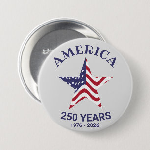 Patriotic Star 250 Years Button American Flag