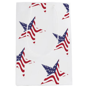 Patriotic Star American Flag Gift Bag