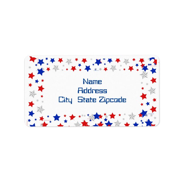 Patriotic Star Border  Label ("Red, white & blue address style")