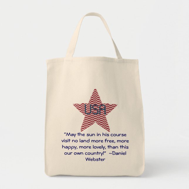 Patriotic Star, Daniel Webster Quote Bag (Front)