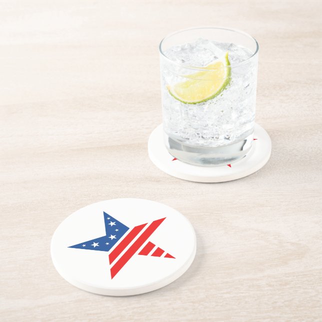 Patriotic Star Drink Coaster (Side)