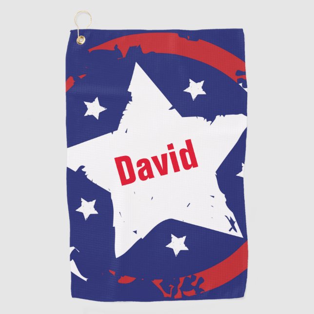 Patriotic Star Golf Towel (Front)