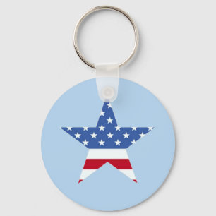 Patriotic Star Keychain