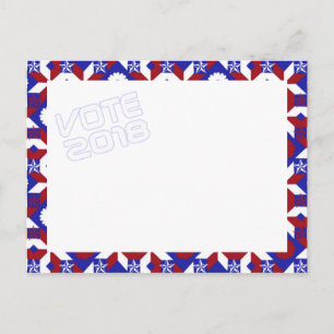 Patriotic Star Quilt VOTE 2018 postcard