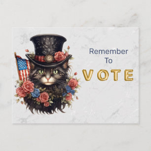 Patriotic Star Spangled Cat Vote Postcard