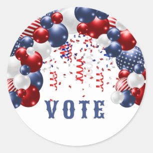 Patriotic Star Spangled Celebration Arch Classic Round Sticker