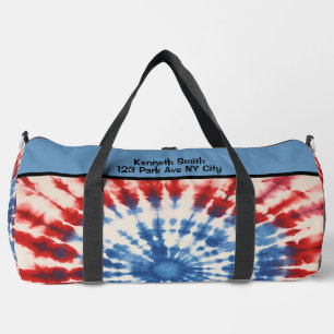 Patriotic Star Tie Dye monogram personalised Duffle Bag