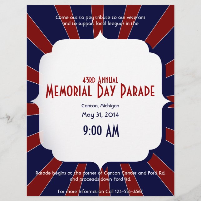 Patriotic Starburst in Red White and Blue Flyer (Front)