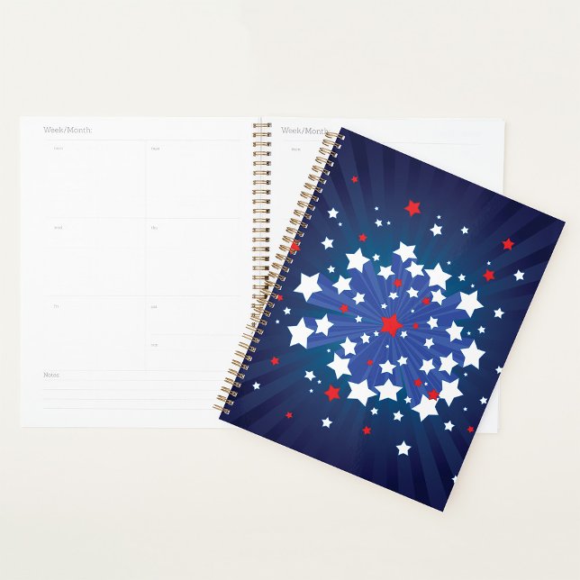 Patriotic Starburst Red White and Blue USA  Planner (Creator Uploaded)