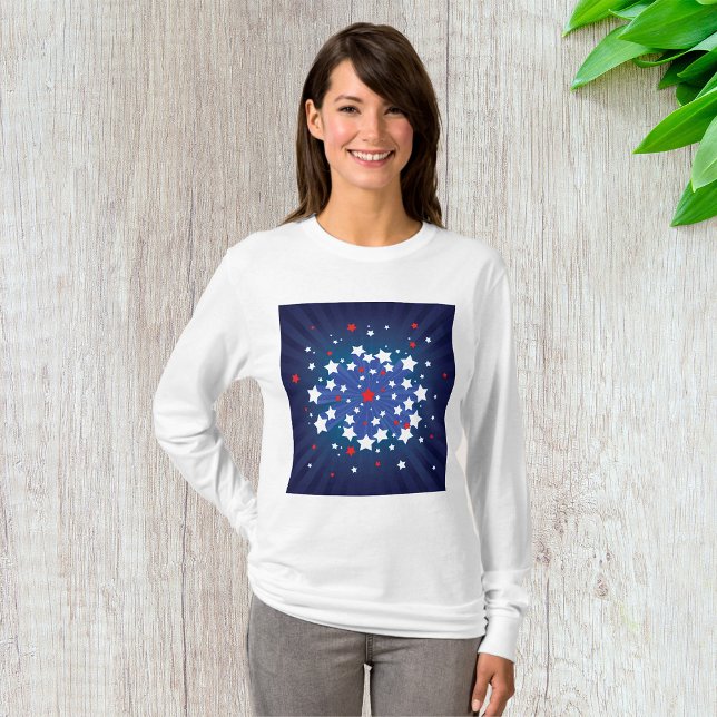 Patriotic Starburst Red White and Blue USA  T-Shirt (Creator Uploaded)