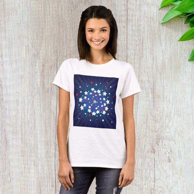 Patriotic Starburst Red White and Blue USA  T-Shirt (Creator Uploaded)