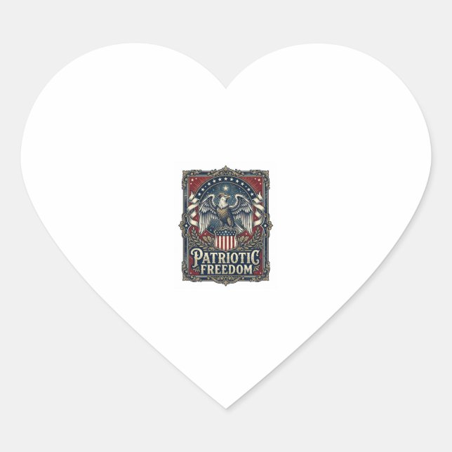 Patriotic Stargazer Vector Graphic Tee Heart Sticker (Front)