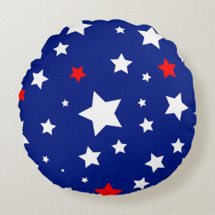 Patriotic Starry Round Cushion