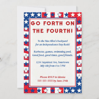 Patriotic Stars 4th of July Invitation