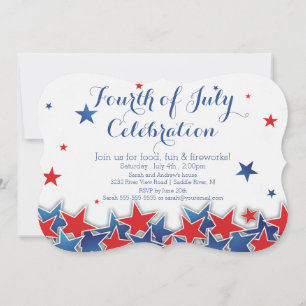 Patriotic Stars 4th of July Party Invitation
