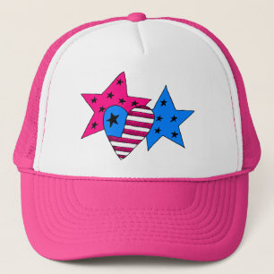 Patriotic Stars and Heart Hat