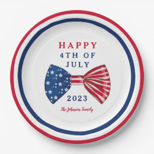 Patriotic Stars And Stripes 4th Of July Paper Plate