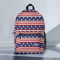 Patriotic Stars and Stripes American Flag Monogram