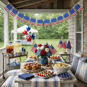 Patriotic Stars and Stripes Flag bunting banner