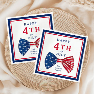 Patriotic Stars And Stripes Happy 4th Of July Napkin