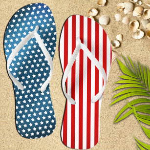 Patriotic Stars and Stripes Jandals