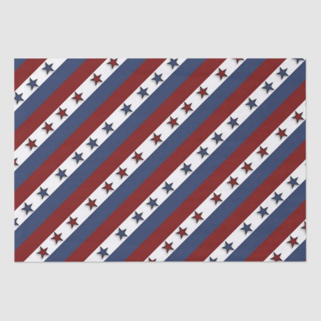Patriotic Stars and Stripes Tissue Paper (Front)