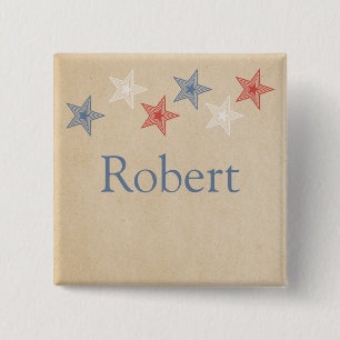 Patriotic Stars Button