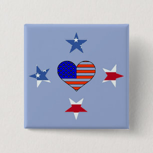 Patriotic Stars Button