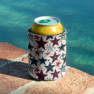 Patriotic Stars  Can Cooler