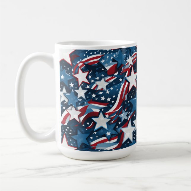 Patriotic Stars  Coffee Mug (Left)