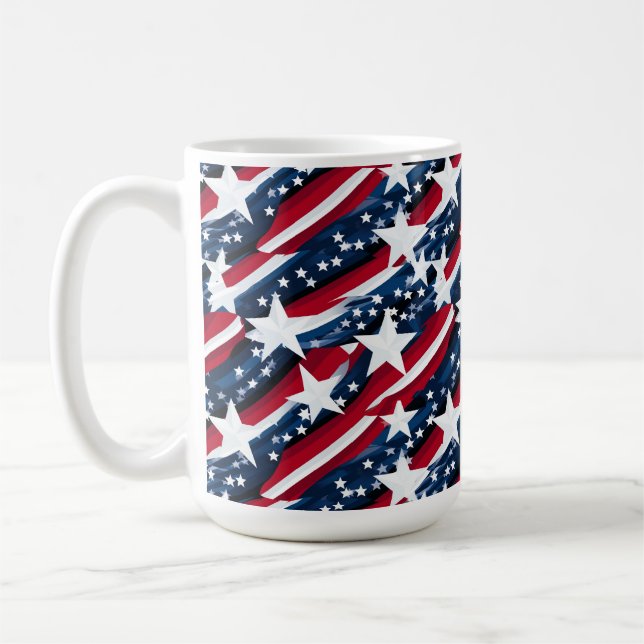 Patriotic Stars  Coffee Mug (Left)