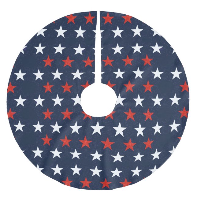 Patriotic Stars Design Tree Skirt (Front)