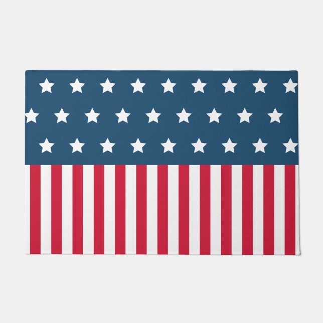 Patriotic Stars Doormat Rug (Front)