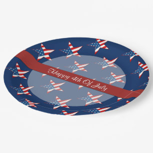 Patriotic Stars Fourth Of July Paper Plates