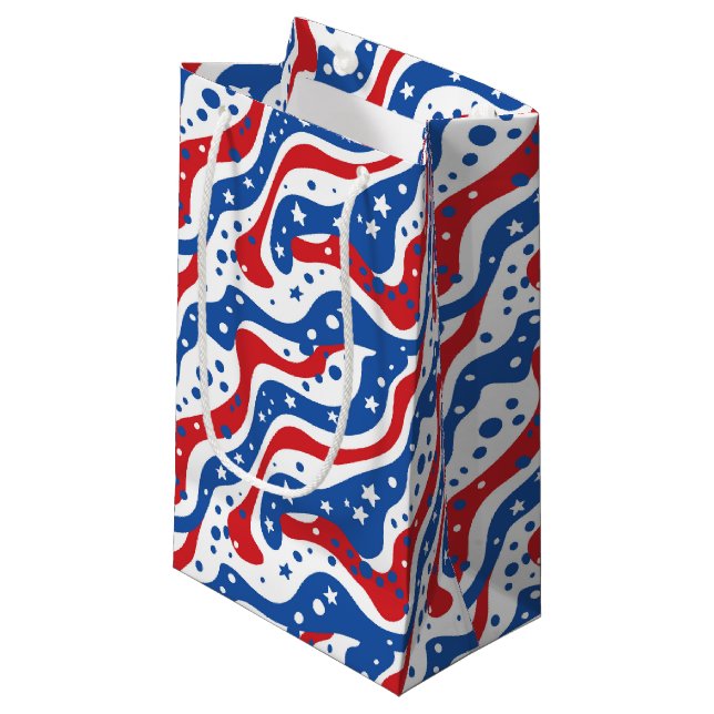 Patriotic Stars Gift Bag (Front Angled)