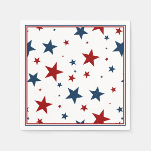 Patriotic Stars in Red White and Blue Napkin