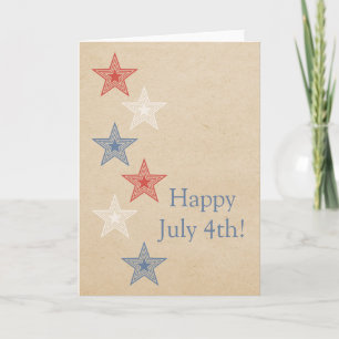 Patriotic Stars July 4th Greeting Card
