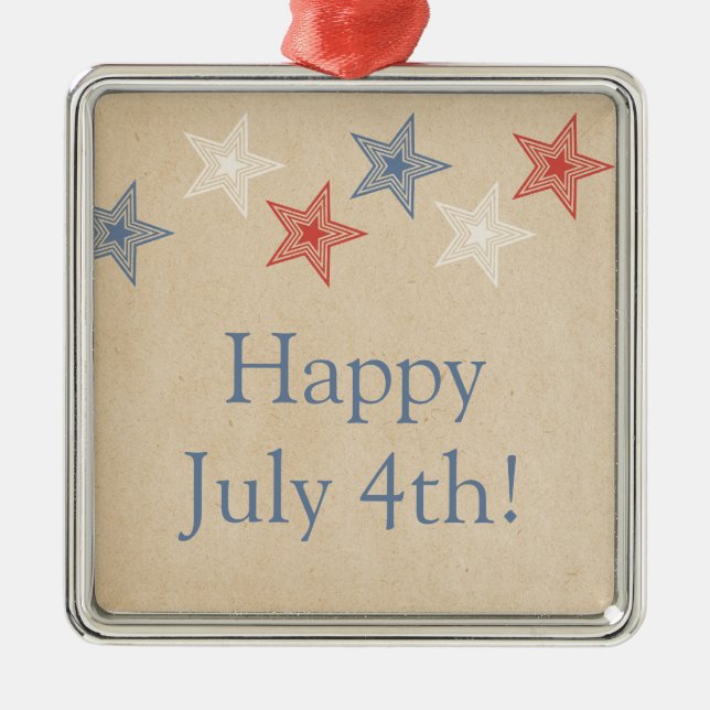 Patriotic Stars July 4th Ornament (Front)