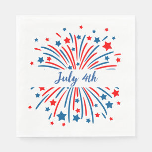 Patriotic Stars July 4th Paper Napkins