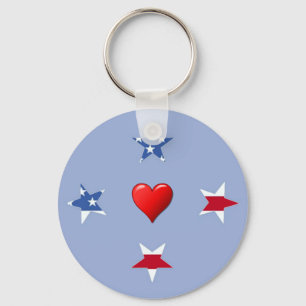 Patriotic Stars Keychain