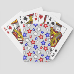 Patriotic Stars - Light Grey Playing Cards
