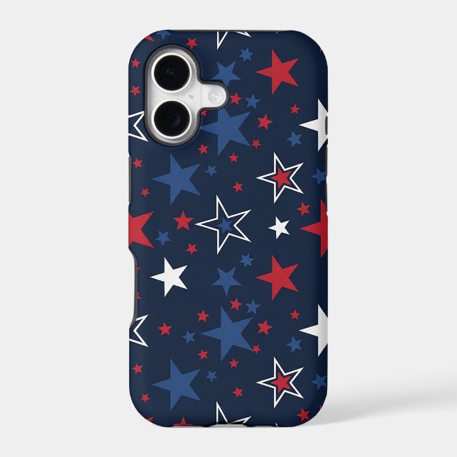 Patriotic  Stars on Navy Blue Seamless Pattern (Back)