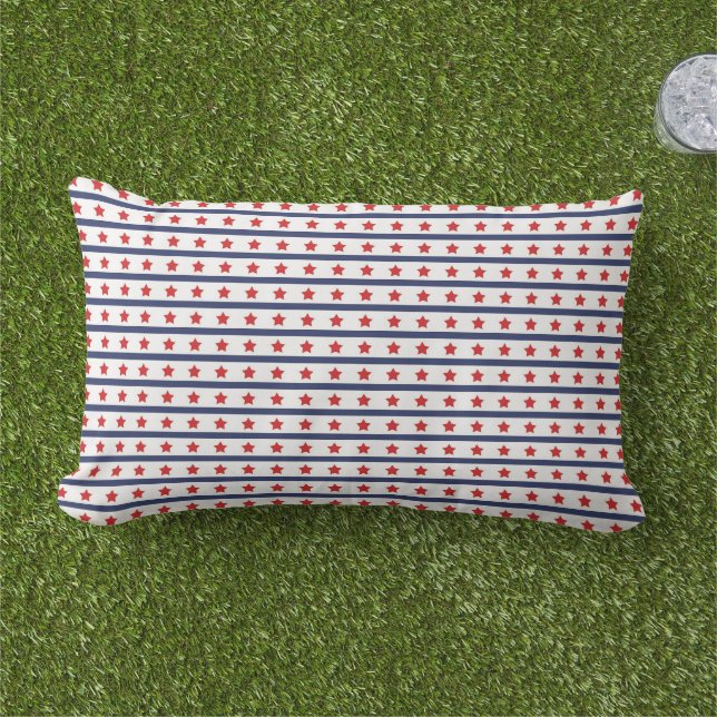 Patriotic Stars Outdoor Pillow (Grass)