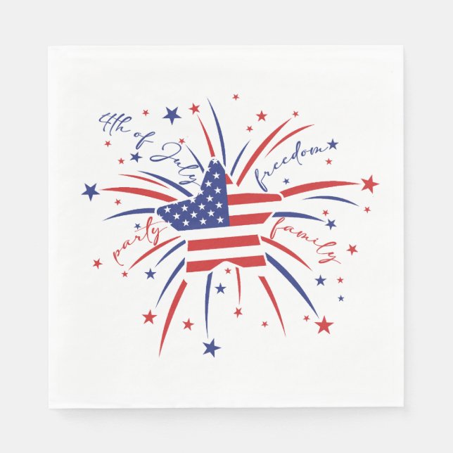 Patriotic Stars Paper Napkins (Front)