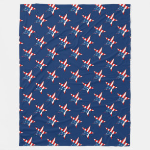 Patriotic Stars Pattern Fleece Blanket