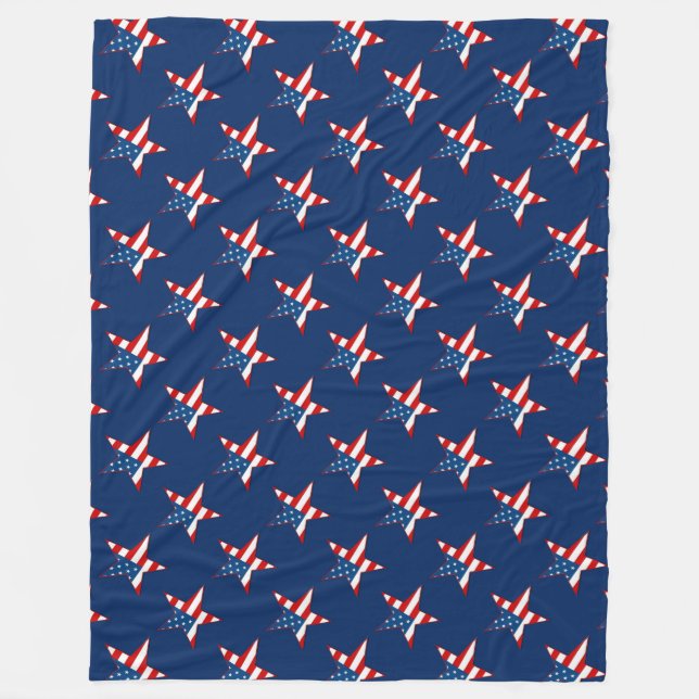 Patriotic Stars Pattern Fleece Blanket (Front)