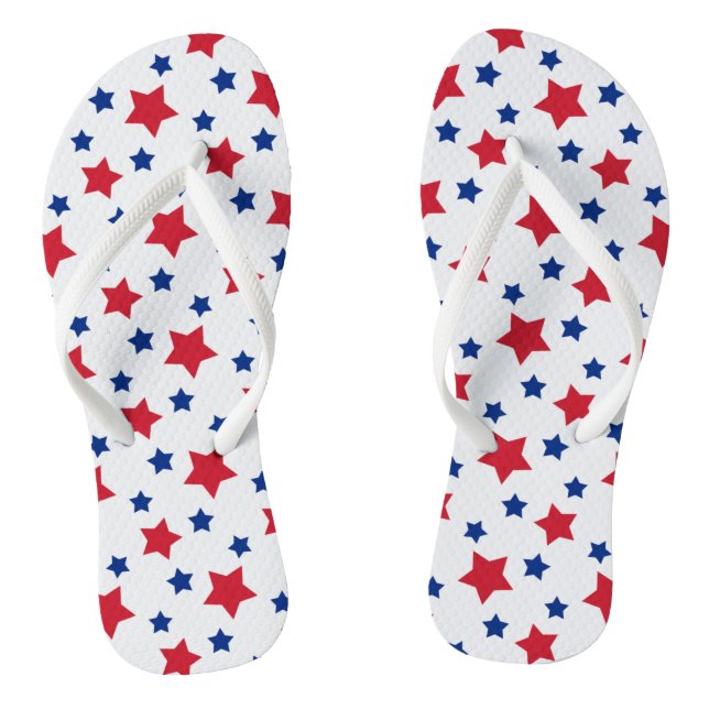 Patriotic Stars Red White Blue Jandals (Footbed)