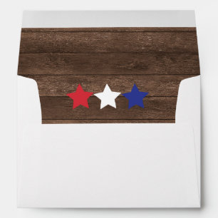 Patriotic Stars Rustic 4th of July Envelope